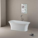 Glossy White Free Standing Bathtub Bathroom Remodeling Center Drain Placement