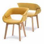Linen Fabric Restaurant Arm Chair Upholstered Side Seat Club Guest With Solid