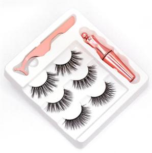 China Natural Black 15mm Magnetic False Lashes With Black Cotton Band wholesale