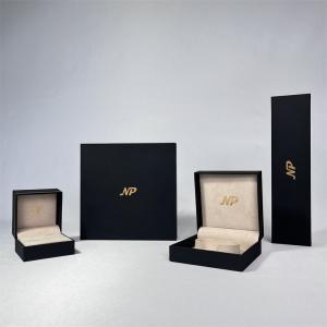 China Natpak Leatherette Paper Jewelry Gift Boxes With Gold Edge wholesale