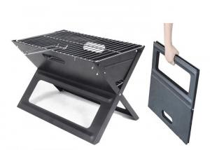 China Black Steel Cool Camping Punch Press Stamping 45cm Dia Portable Folding Charcoal Barbecue Grill wholesale