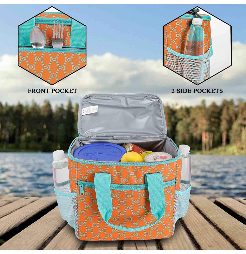 Adult Polyester Insulated Lunch Tote With Aluminum Foil Lining