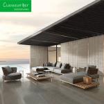 Waterproof Cushions Garden Sofa Set Teak Wood Furniture with Cushion Comfortable