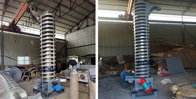 High-Efficiency 2-8m Vertical Vibration Screw Elevator Feeder For Fertilizers Sand