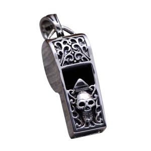 China Women Men Necklace Sterling Silver Skeleton Whistle Charm Pendant Wheat Chain (N808061) wholesale