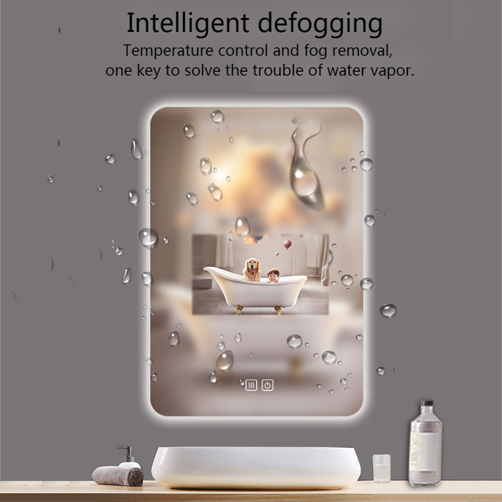 Modern Design Glass Mirror Backlit Bathroom Smart LED Touch Screen Makeup Mirror