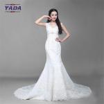 Fashion v neck tulle handmade embroidery bride white beaded mermaid wedding