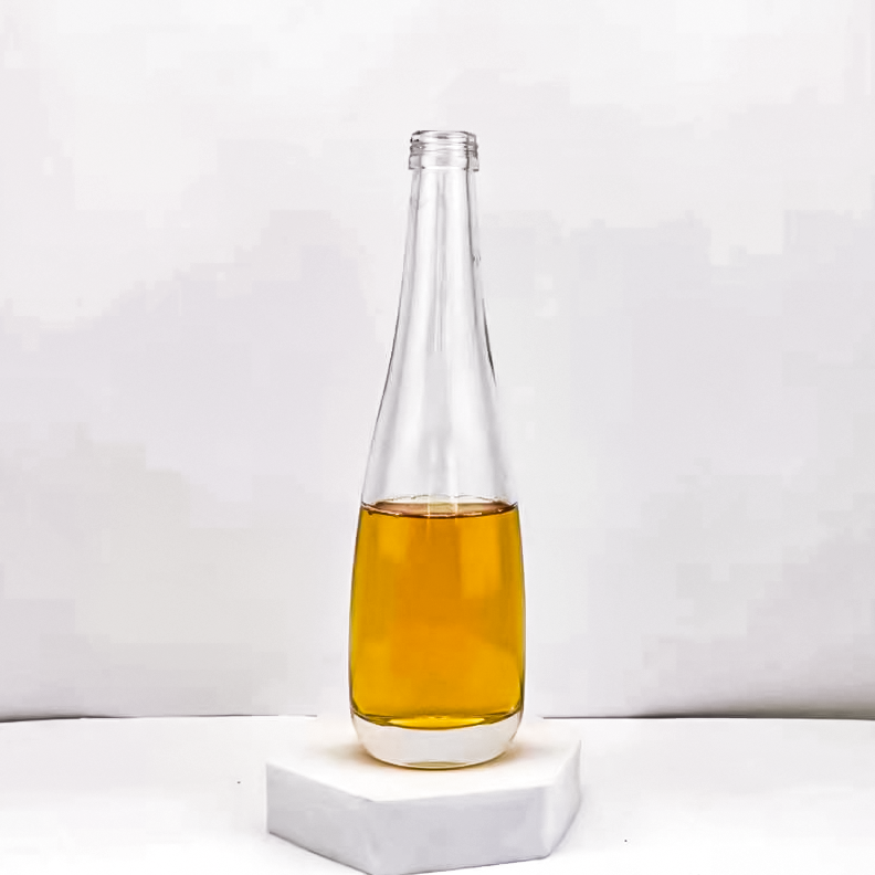 Easy Open End Sealing Type 500ml Cone Glass Bottles for Luxury Wine and Round Shape