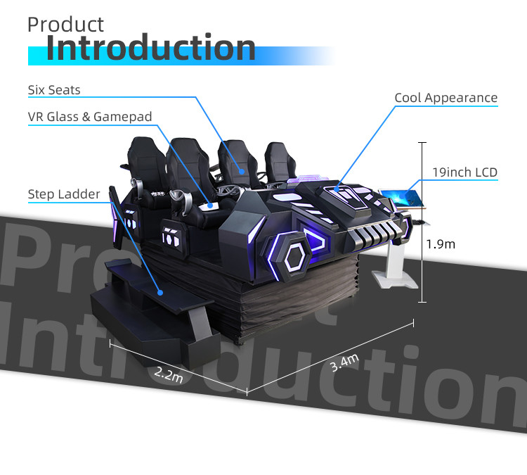 6 Players VR Arcade Simulator Immersive Vibration VR 9D Game Machine