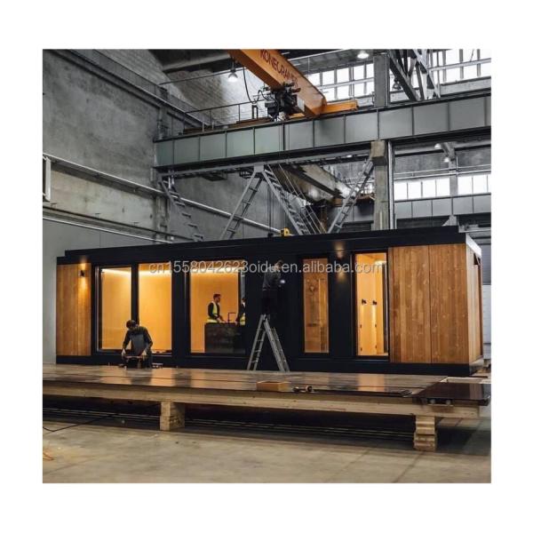 Aluminum Alloy Windows Modern Triangle Roof Prefab House Flat Roof Residential Container Wooden Prefabricated Homes Outdoor Made Steel Sandwich Panel