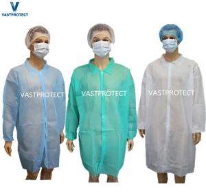 China Spring Autumn Season Disposable Workwear Industrial PP Lab Coat wholesale