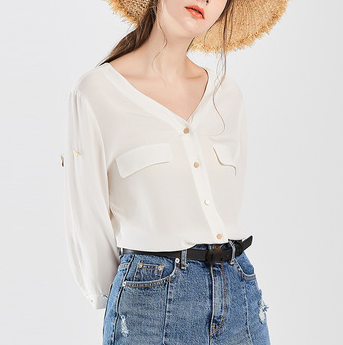 Ladies Top Fashion Plain Blouse