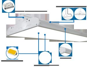 China 225W Linear LED High Bay Light , Suspended Industrial Lighting Fixtures wholesale