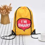 Grocery Drawstring Non Woven Bag Yellow 105Gsm Eco Promotional Non Woven Bags