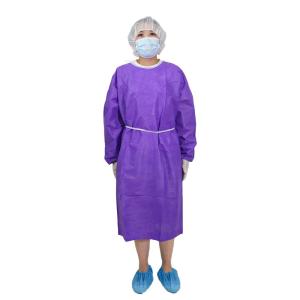 China 50g Purple PP Isolation Gown Disposable Hospital Gowns wholesale