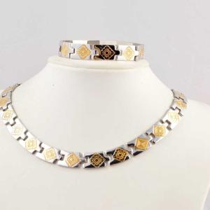 China US Europe Fashion 316L Stainless Steel Bracelet With Matched Necklace Jewelry Set CQS56 wholesale