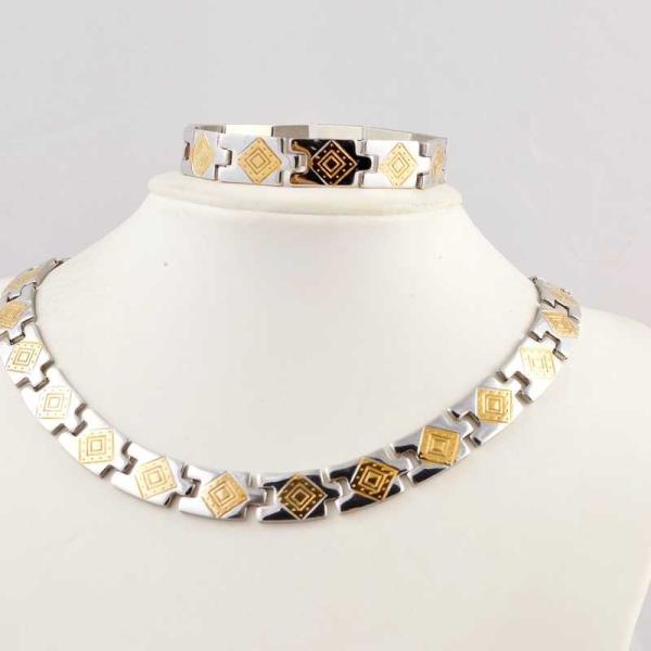 US Europe Fashion 316L Stainless Steel Bracelet With Matched Necklace Jewelry
