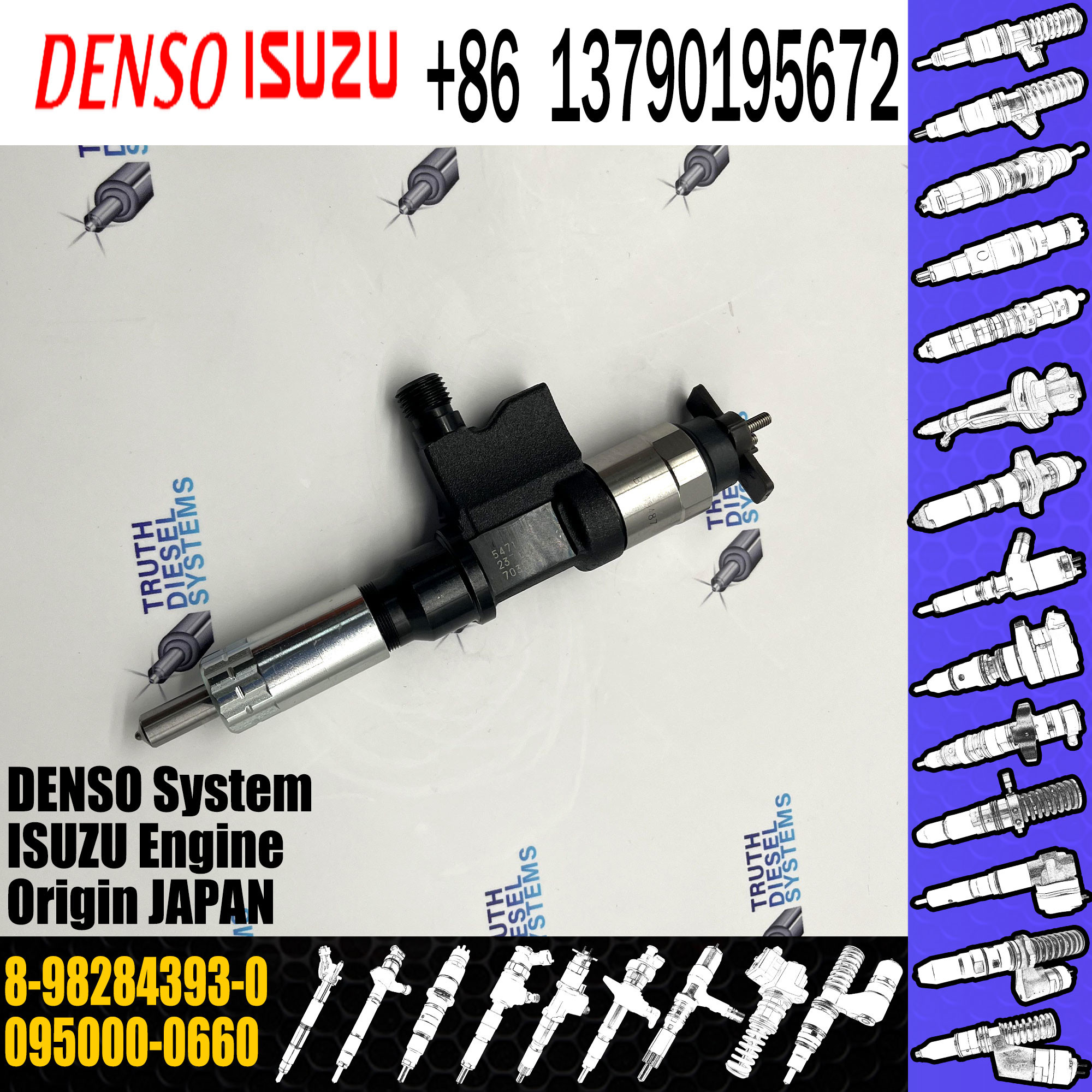 Truck Diesel Nozzle Common Rail Fuel Injector 095000-5471 095000-5472 095000-0660 095000-5473 095000-547 8-98284393-0