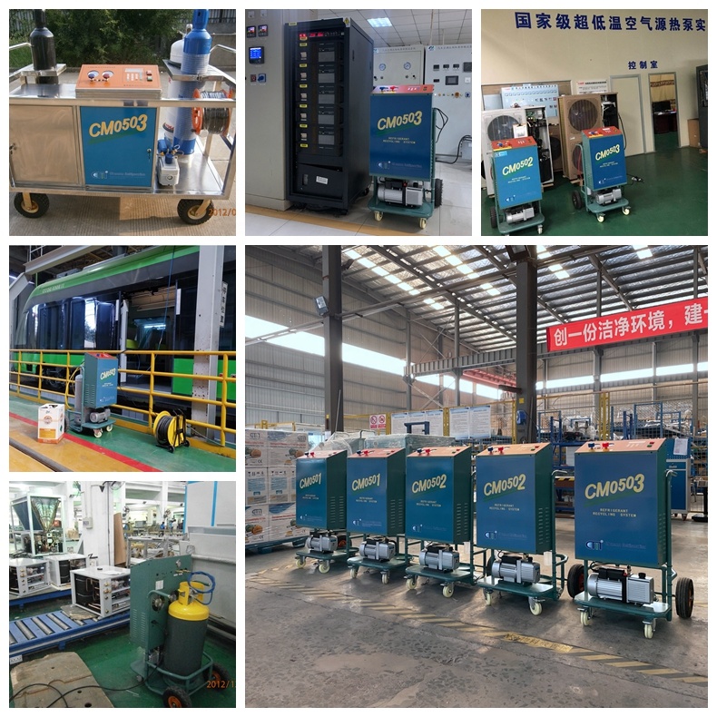 A/C Freon Refrigerant Split Charging Filling Machine R134a R404a Gas Recovery Recharge Machine
