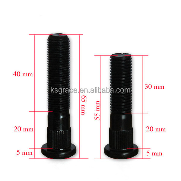 Carbon Steel Wheel Bolts Black Zinc Heavy Duty Wheel Hub Bolts