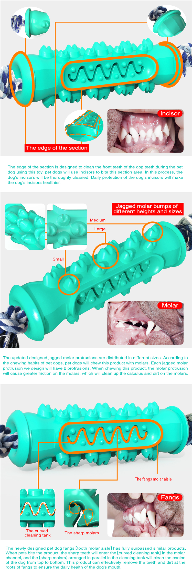 New Design Bone Shape Dog Double Serrated Grinding Rod Teeth Clean Chew And Dog Chew Treat