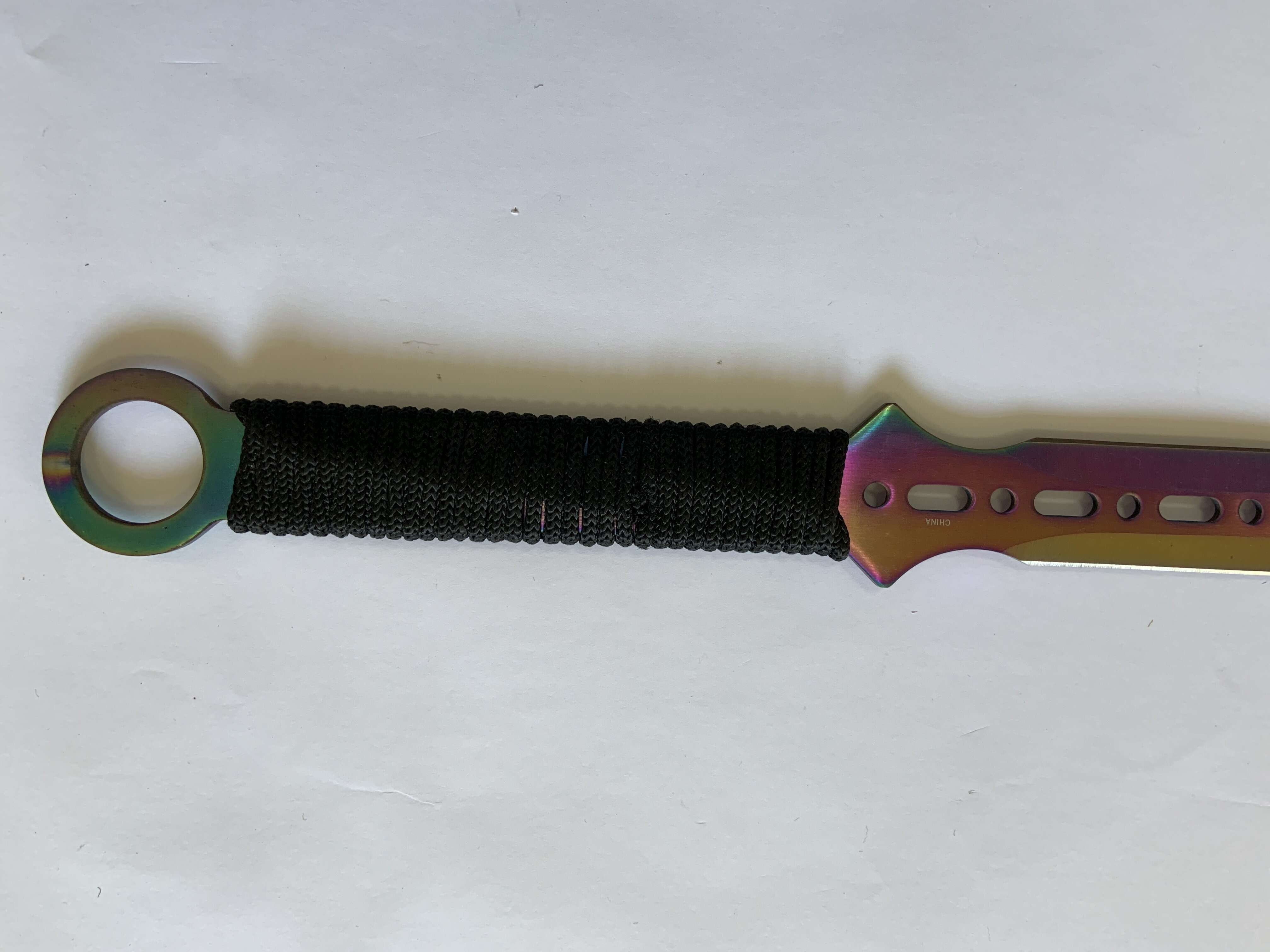 Fishbone Nylon Handle Hunting Knife HRC50 To 55 Titanium Hand Polished