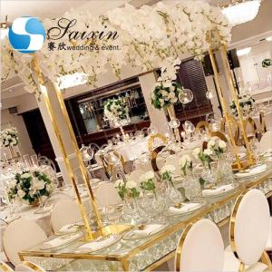 China ZT-390G 1.8m large gold metal flower stand Wedding centerpiece wholesale