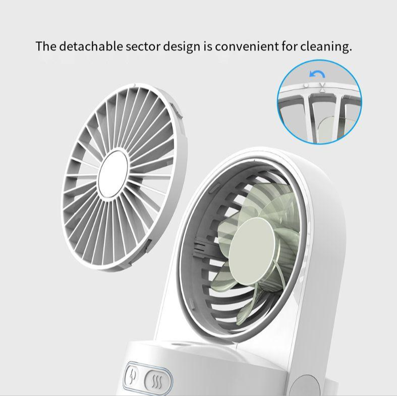 USB Rechargeable Table Fan for Home Office Foldable Desk Fan Misting Rechargeable