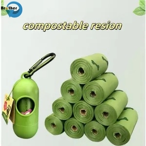 China Manufacturer Wholesale Box Packed Green Bone Shape Pet Waste Bags Dog Poop Bag with Dispenser wholesale