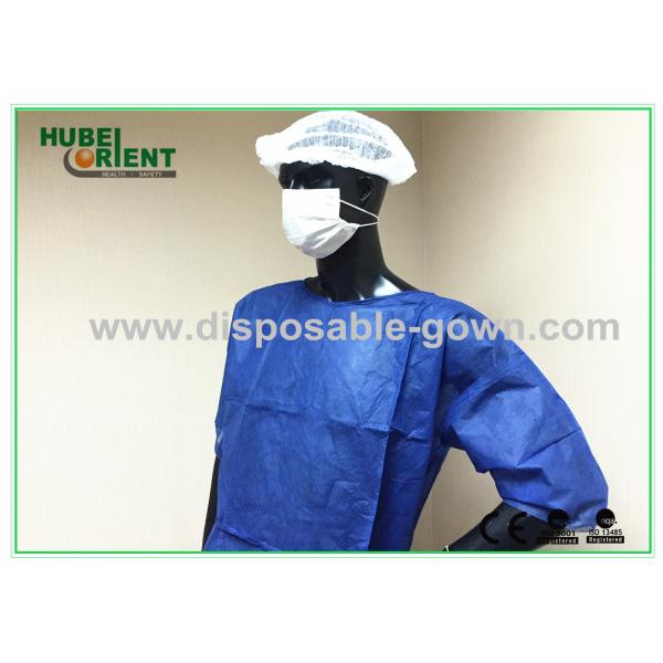 China Dark Blue Nonwoven Disposable Patient Gown Without Sleeves wholesale