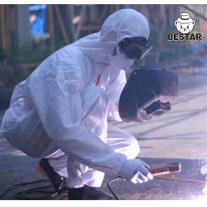 China CAT III Flame Retardant Type 5/6 White SMS Coverall for Oil Industry wholesale