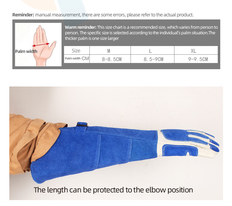 Animal Anti Bite Protective Gloves Length 55CM Extra Long Design