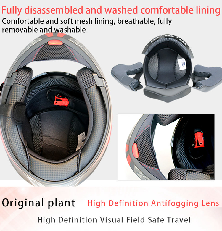 Flip up Dual Lens full face Motorcycle Helmet with Built-in Integrated Bluetooth Intercom system