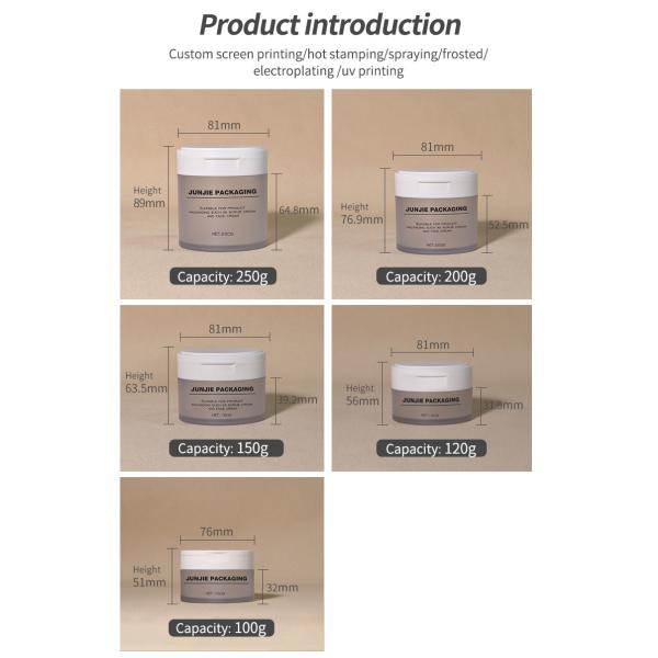 Empty Eye Mask Bottle With Clamp Eco Friendly 120ml 150g 250g Round Clamshell Toner Cotton Pad Container Cosmetic Plastic Jar