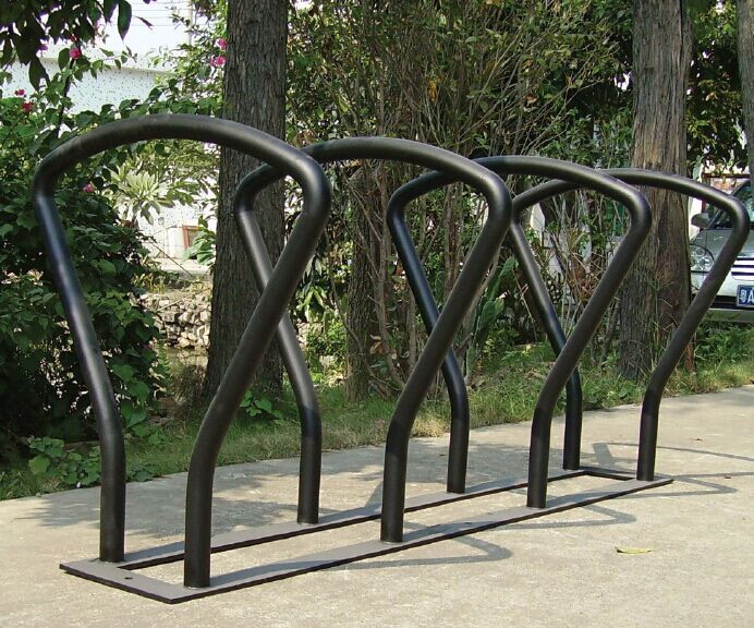 Outdoor Steel Bicycle Parking Rack , Bike Parking Stand With 6 Bike Capacity