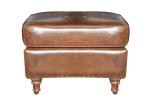 Comfortable Relax Vintage Leather Furniture Medium Brown Storage Ottoman For