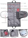 Costume Rolling Duffel Bag With Garment Rack Shoe Compartment 51X30X31CM