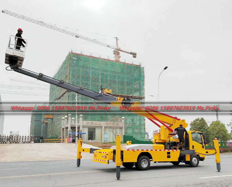 Cheaper Price 28M 30M 33M 36M ISUZU Telescopic Boom Isuzu Manlifter Truck With Aerial Bucket for Sales