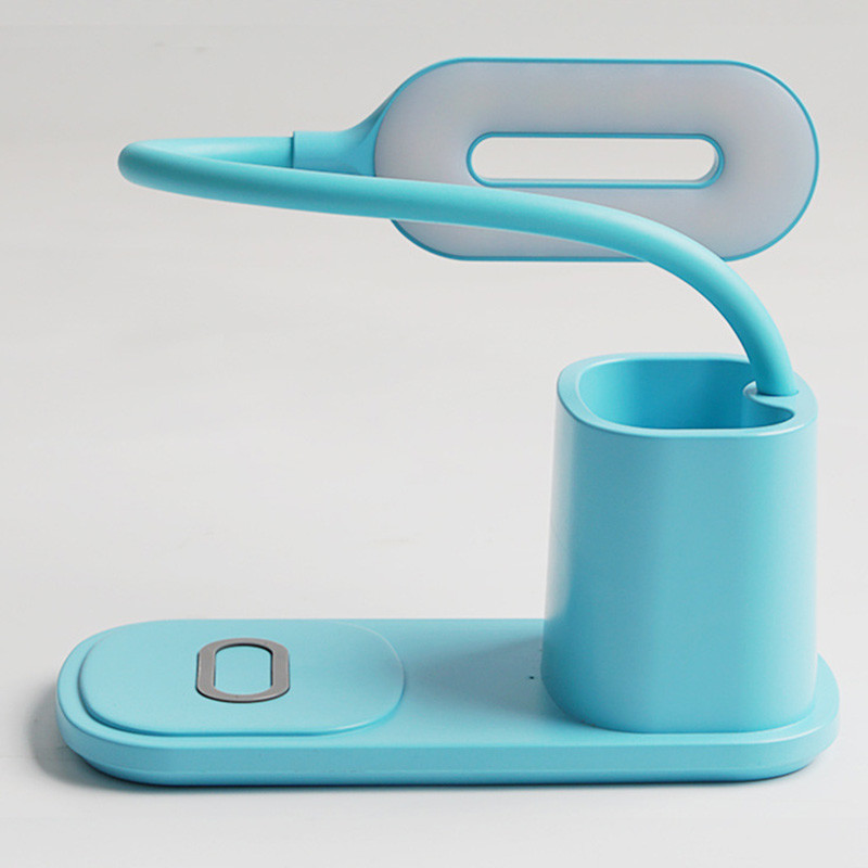 Practical Portable 180Lm Desk Lamp Wireless Charger With Pen Holder