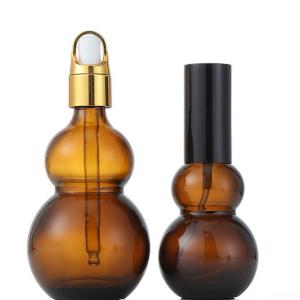 China Uniform Spray Volume Essential Oil Dropper Bottles , 30ml / 50ml Amber Glass Bottles wholesale