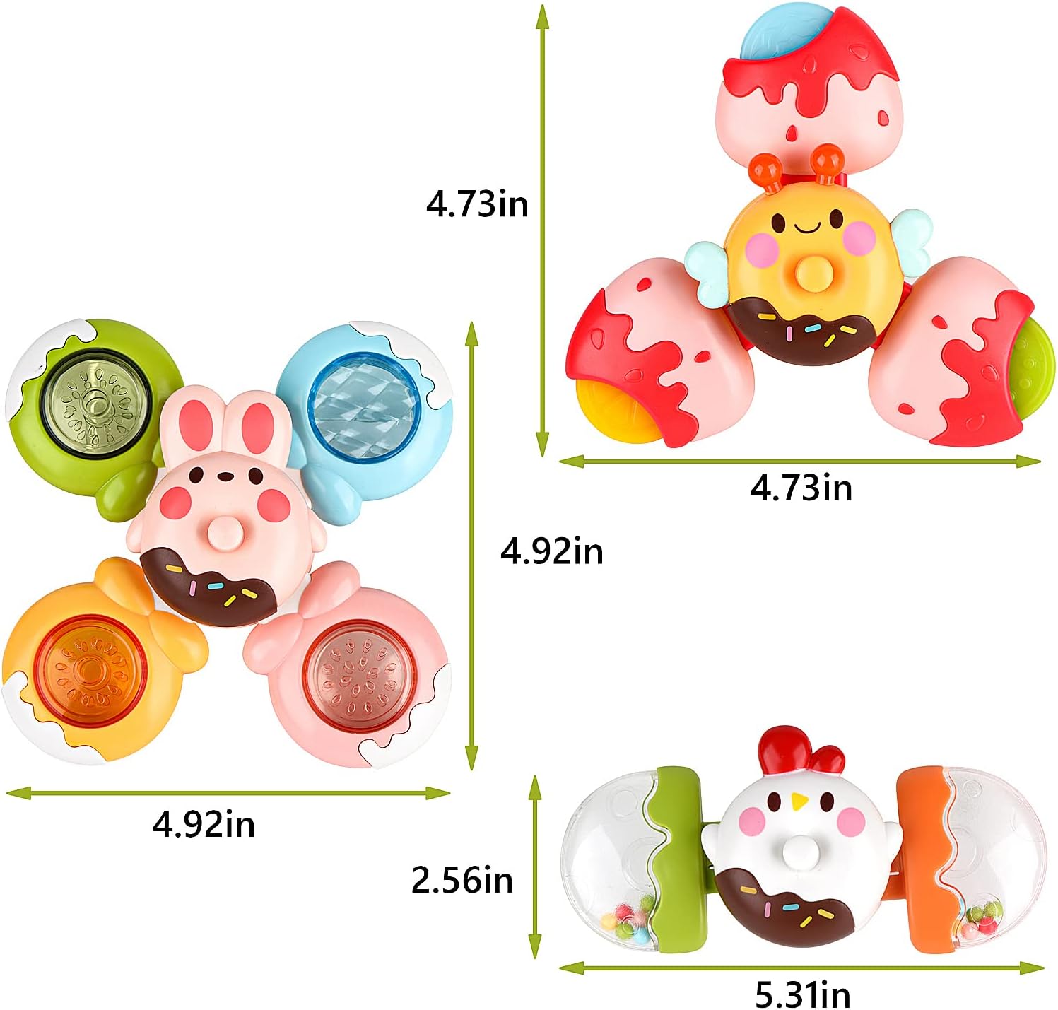 Gender-Neutral Baby Bath Spinner Toy for 2-4 Years Old Rotating and Detachable Sensory Gift