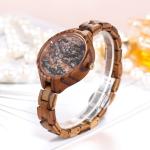 36mm Stone Marble Face Watch Wooden Band True Wood Watches OEM LOGO