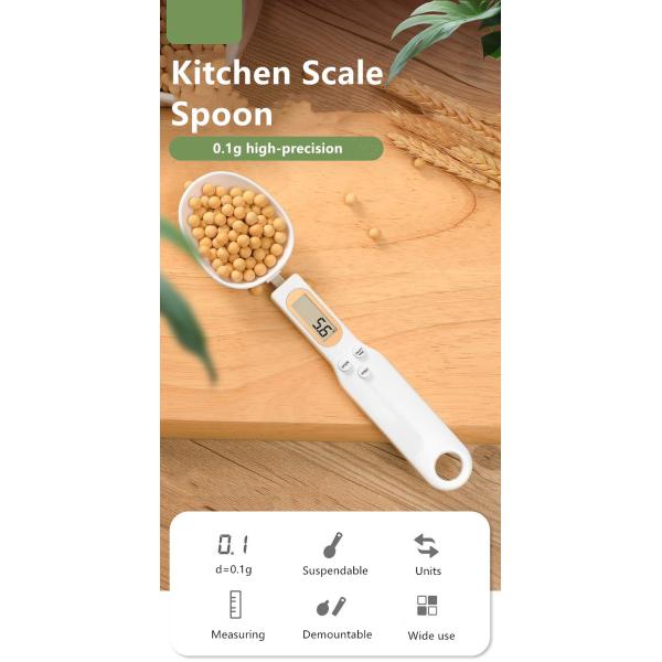 Digital Display Kitchen Scale Spoon for Accurate and Convenient Food Weighing in g/oz/gn/ct