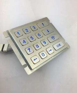 China 4X4 vandal resistance stainless steel back lighted numeriic keypad wholesale