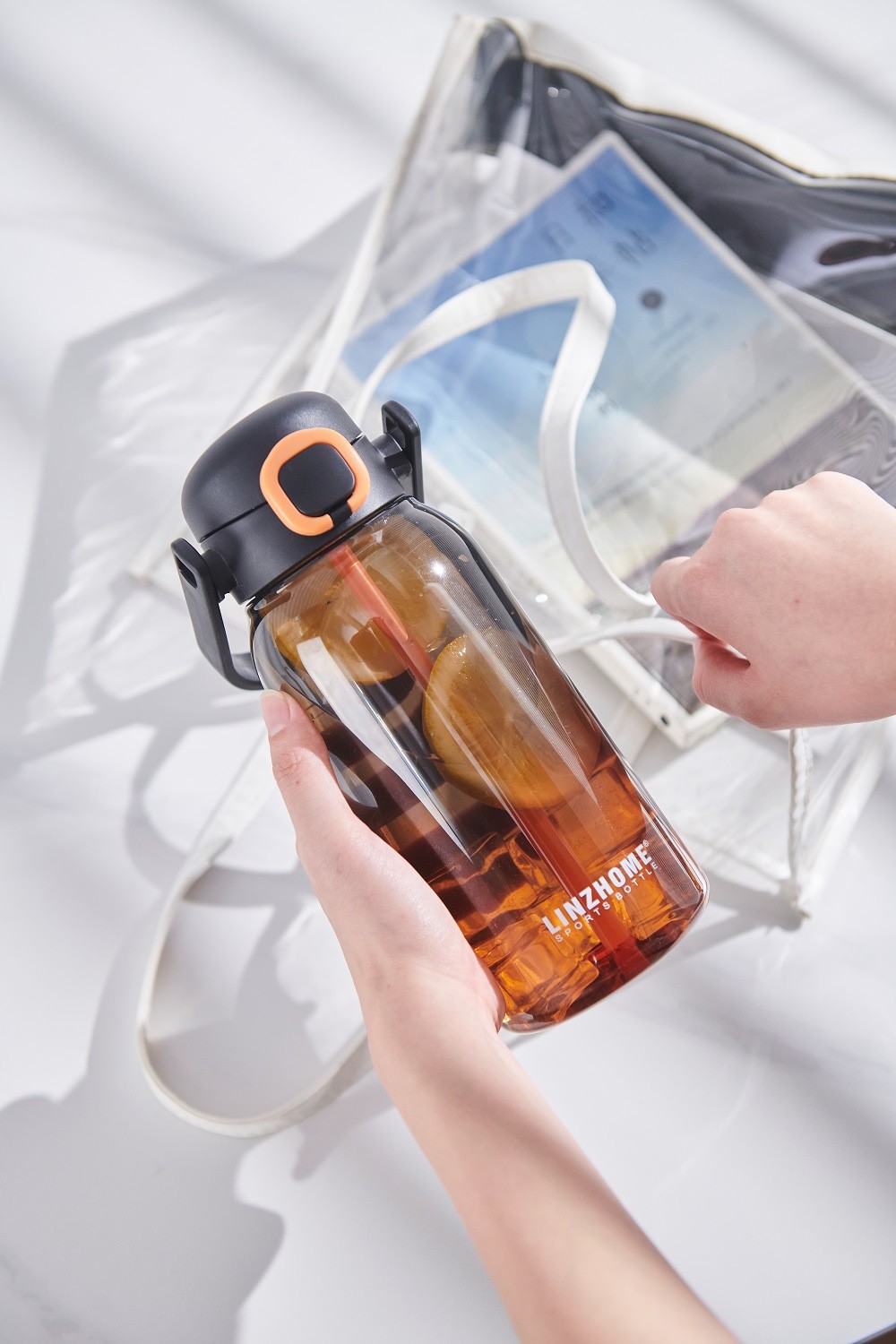 700m 1000ml Plastic Water Bottle Large Capacity Portable Outdoor Sports Gradient Color Water Bottle Environmental Protection And Health