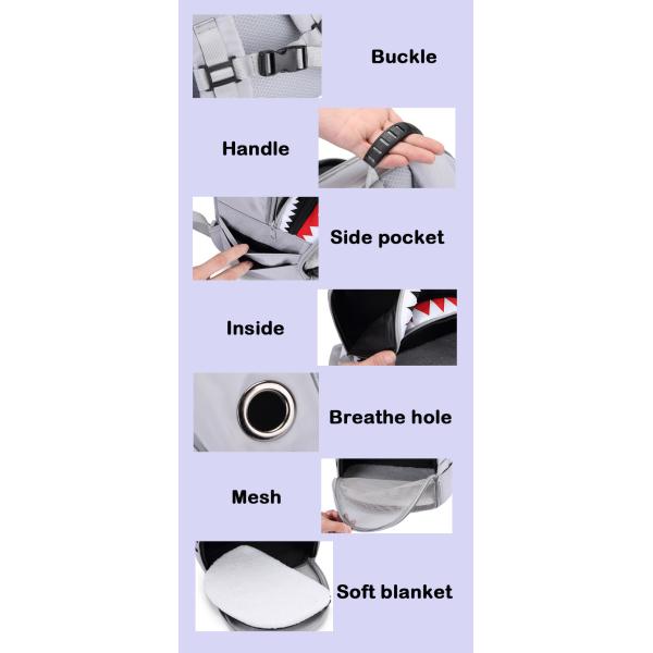 Foldable Shoulder Animal Carrier Backpack Oxford Material For 7.5kg Cat Travel