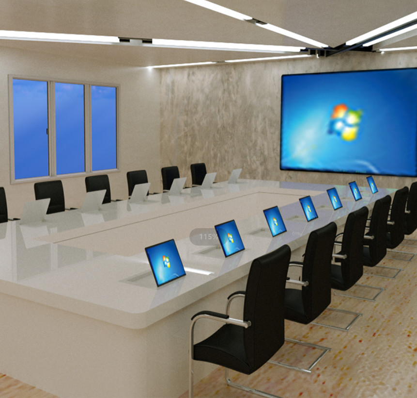 Conference Table LCD Screen Electric Flipper With Touch Function And Motorized Control For High-Level Meetings