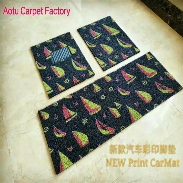 Colorful Coir Entrance Matting , Outdoor Waterproof Door Mats OEM Service