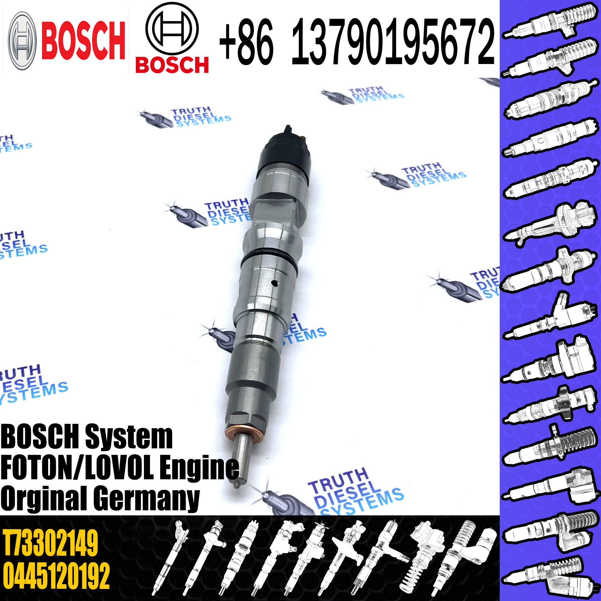 Diesel Common Rail Fuel Injector 0445120070 0445120241 for Cummins 3976631 4930485 5263304 0 445 120 070