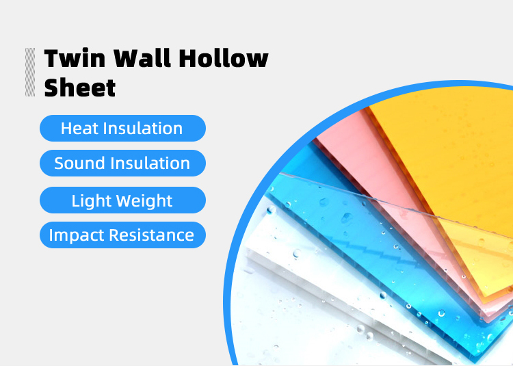Twinwall Multiwall Polycarbonate Sheet 10mm 8mm Transparent Circular Edge Sun / PC hollow Sheets